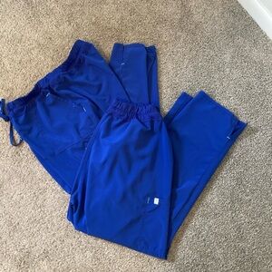 2 pair Scrubstar Royal blue scrub pants L